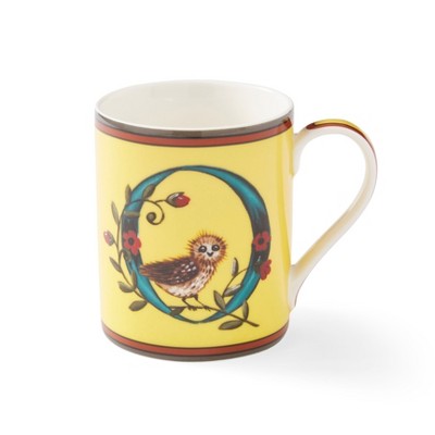 Kit Kemp by Spode 12oz Alphabet Mug, Unique Stylish Monogram, Fine China, Dishwasher Safe, Personalized Initial, Fabulous Mug with Gift Box