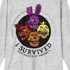 Five Nights at Freddy's I Survived with Four Characters Men's Heather Gray Long Sleeve Crew Neck Tee - 2 of 2
