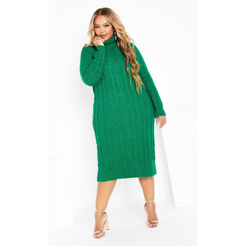 Women's Plus Size Kenzi Dress - greenstone |   CITY CHIC, 1 of 8
