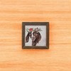 Slickblue Smirking Goat Print with Garden Flower Crown – Framed in Brown Stain Wood, 13.5" Square, Ready to Hang - 3 of 3