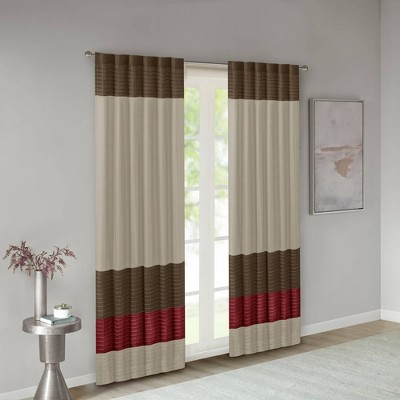 84 X50 M Polyoni Pintuck Light Filtering Window Curtain Panel Red Madison Park Target