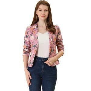 INSPIRE CHIC Women's Notched Lapel Open Front Business Casual Blazer - 1 of 4