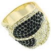 Slickblue Brass Ring with Gold & Brush Finish - Multi-Color Synthetic Crystal Stones, Women's Fashion, Size 5-9 - 2 of 3