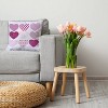 16"x16" Valentine's Day Patterned Hearts Square Throw Pillow Pink - e by design: Festive Decor, Indoor Use - 3 of 4