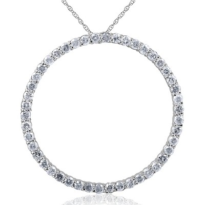 Pompeii3 2ct Circle Eternity 14K White Gold Diamond Pendant