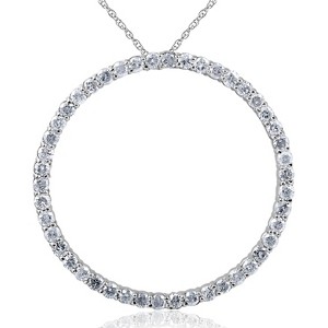 Pompeii3 2ct Circle Eternity 14K White Gold Diamond Pendant - 1 of 4