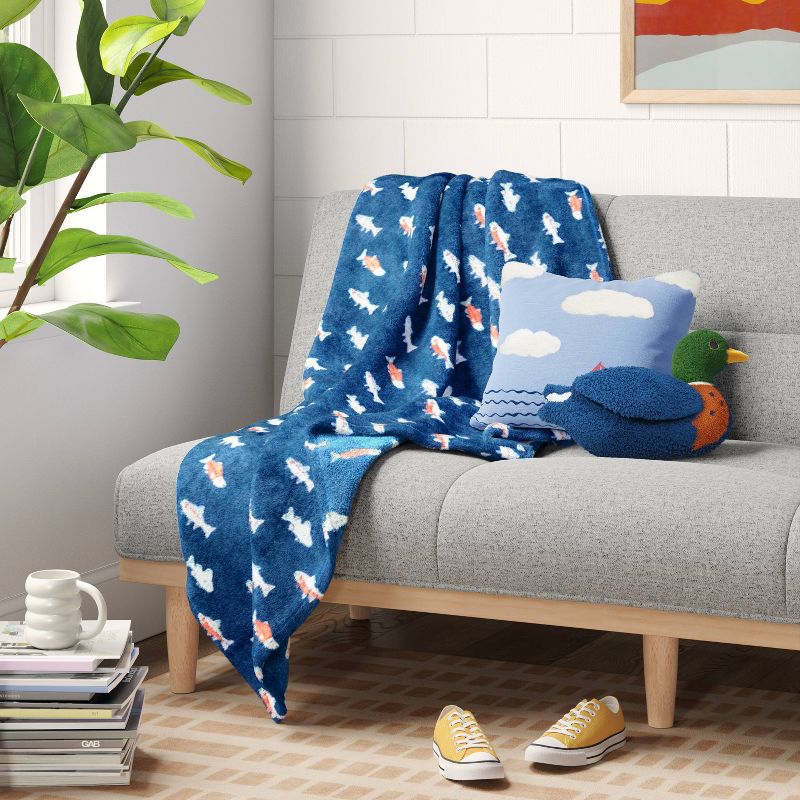 Fish Printed Plush Throw Blanket - Room Essentials&#8482;, 3 of 6