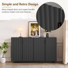 TIRAMISUBEST Buffet Cabinet with Storage, Sideboard Cabinet with Ample Storage Space,4 Fluted Doors Credenza Storage Cabinet with Adjustable Shelves - 4 of 4