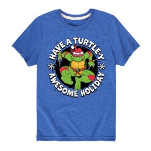 Boys' - Teenage Mutant Ninja Turtles - Have A Turtley Awesome Holiday Short Sleeve Graphic T-Shirt - 1 of 4