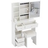 NicBex Makeup Vanity Desk with Left Drawers & Cushioned Stool,Wood Makeup Table with Sliding Mirror for Bedroom - 2 of 4