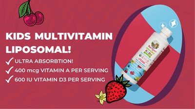 MaryRuth's Kids' Organic Multivitamin Liposomal Liquid Vegan Supplement - Strawberry Cherry Vanilla