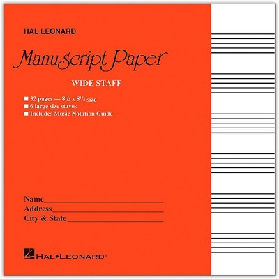 Hal Leonard Wide Staff Manuscript Paper (Red Cover)