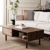 Silvanna 2 Door Coffee Table - Walnut/Natural - Safavieh - image 2 of 4