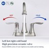 Vynxaria Bathroom Faucet Brushed Nickel with Pop-up Drain & Supply Hoses Two-Handle 360 Degree High Arc Swivel Spout - 3 of 4