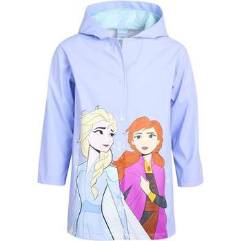 Disney Frozen Elsa, Anna Girls' Rain Jacket - Slicker Shell Raincoat: Ages 4-7