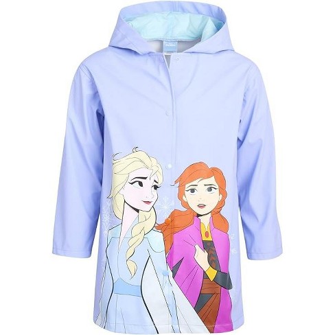 Disney Frozen Elsa Anna Girls Rain Jacket Slicker Shell Raincoat Ages 6 7 Target