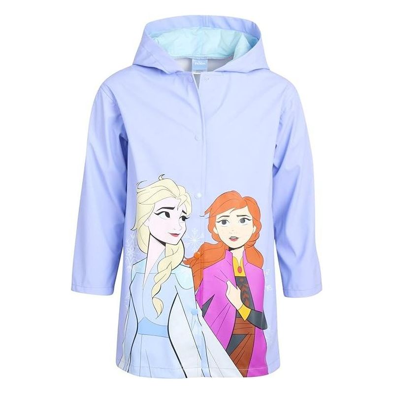 Disney Frozen Elsa, Anna Girls' Rain Jacket - Slicker Shell Raincoat: Ages 4-7, 1 of 4