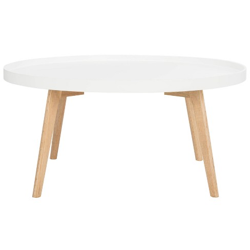 Sage Round Coffee Table   White / Oak   Safavieh : Target