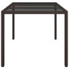 vidaXL Patio Table, 59.1"x35.4"x29.5" Tempered Glass and Poly Rattan Brown - 4 of 4