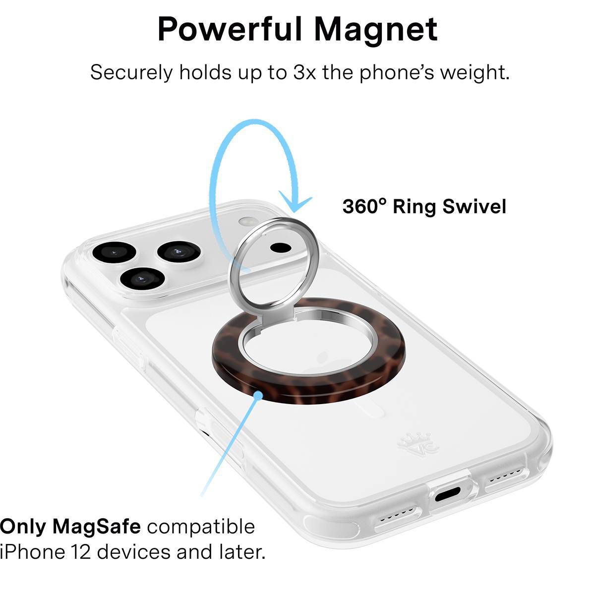 VELVET CAVIAR Phone Accessory Gift Set - Includes Magnetic Wallet, Magnetic Grip & Stand - Black Leather Chain - thumbnail 2