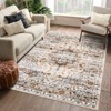 Vintage Washable Rug, Non-Slip Low-Pile Oriental Floral Carpet for Living Room and Bedroom - 2 of 4