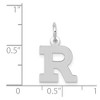 Black Bow Jewelry 14k White Gold, Amanda Collection, Small Block Style Initial R Pendant - 4 of 4