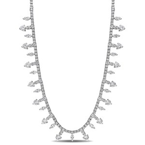 EVERLY JEWELRY | Sterling Silver 19 3/4 CT TGW Created White Sapphire Necklace, 18-inch - 1 of 4