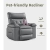 Recliner Chair with Heat & Massage – 360° Swivel & Manual Rocking, Ergonomic Design with Remote & Cup Holders for Living Room - 4 of 4