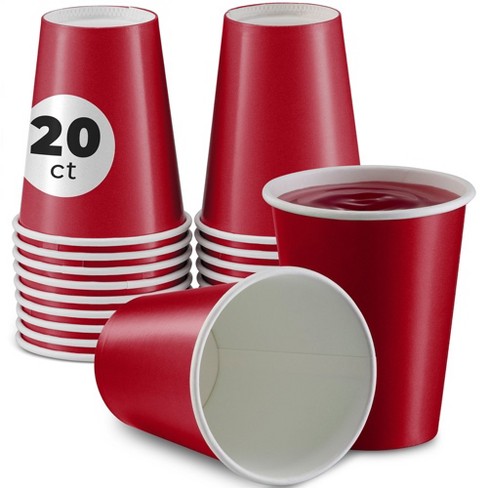 Bright Red 9oz Paper Cups, 20-Count