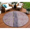 Blush Pink And Purple Abstract Washable Indoor Outdoor Area Rug - 2 of 4