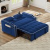 Racxily Foldable Double Seat Recliner,Comfortable Velvet Pull-Out Sleeper Sofa Bed with Side Pockets,USB Port,Swivel Phone Stand - 3 of 4