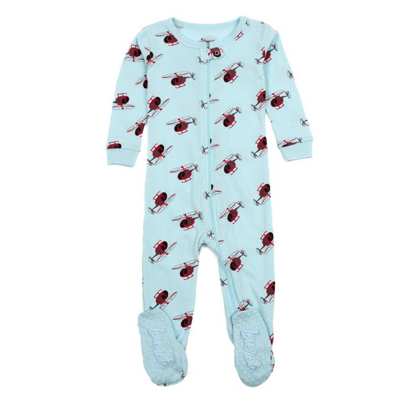 Leveret Footed Sleeper Cotton Boys Pajamas, 1 of 3