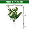 Set of 2 Artificial Topiary Ball Trees with Metal Stakes, 21.6" UV-Resistant PE Fake Plants with Begonia Flowers for Indoor/Outdoor Decor - 2 of 4