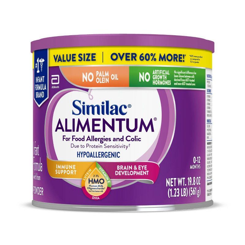 Similac Alimentum Non GMO Hypoallergenic Powder Infant Formula - 19.8oz, 5 of 8