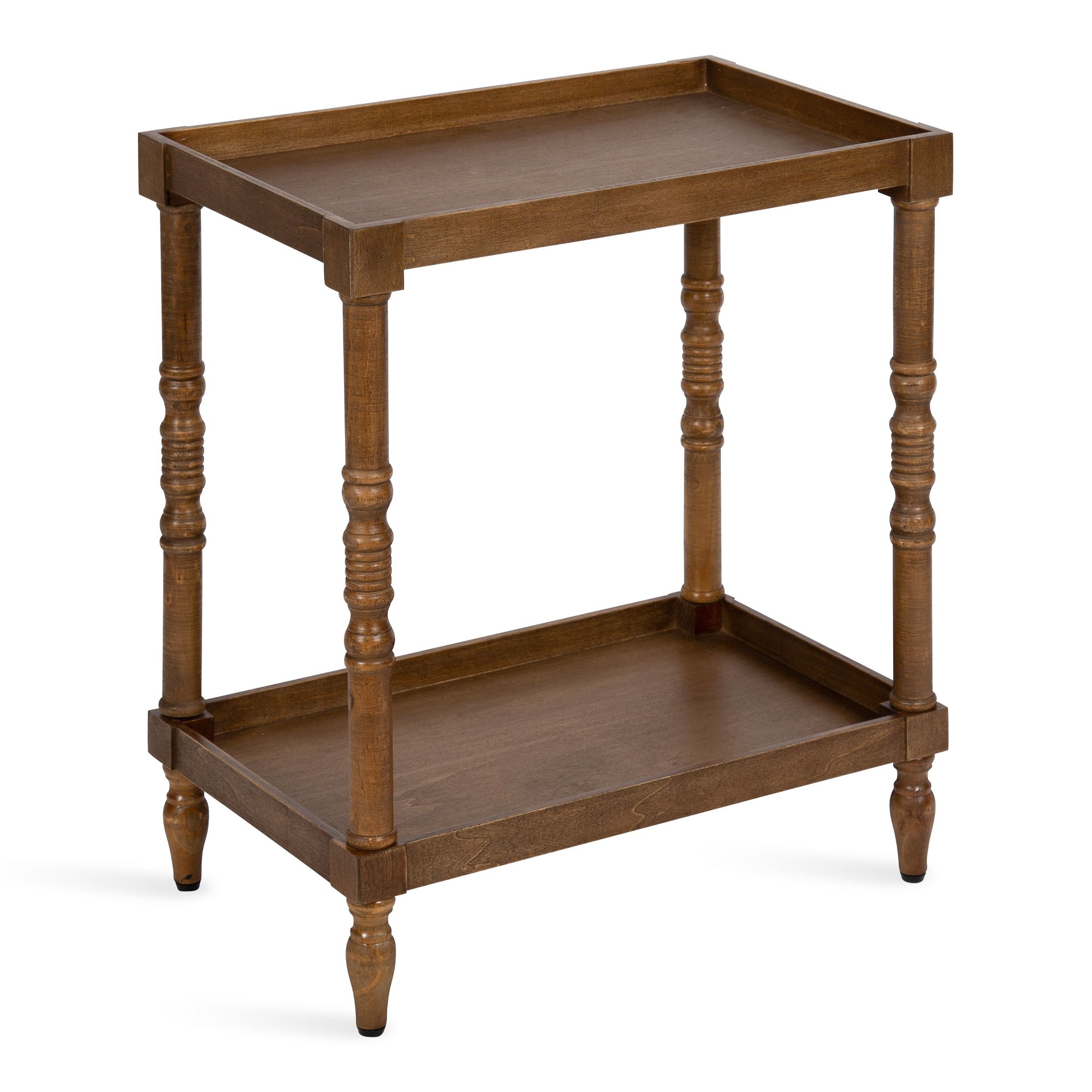 Kate and Laurel Bellport Rectangle Wood Side Table, 22x14x26, Rustic Brown