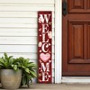 HomeRoots 48" Red And White Solid Wood Valentine's Day Heart Welcome Porch Sign - 2 of 4