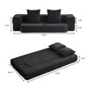 PAGED Fold-Out Transformable Sectional Couch with Supportive Foam,2-Seater Compact Chenille Sofa for Living Room - 4 of 4