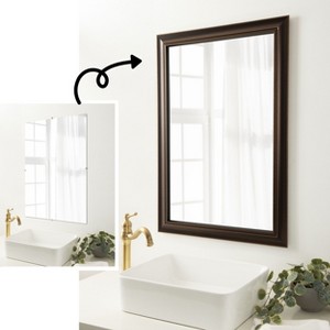 Amanti Art Mirror Makeover Bathroom Mirror Frame Border Kit- Fully Assembled Peel and Stick Frame - Mirror NOT Included - Trio  Trim - 1 of 4