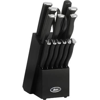 Oster Langmore 15 Piece Stainless Steel Blade Cutlery Set in Black
