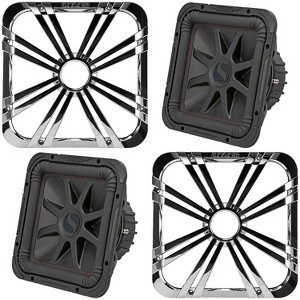 Kicker (2) 45L7R124 L7R 12-Inch (30cm) Subwoofer, Dual Voice Coil, 4-Ohm w/ Chrome LED Grill Bundle - 1 of 4