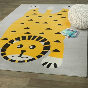 4'x6' Little Lion Kids' Rugs Yellow - Balta Rugs: UV-Resistant, Stain-Resistant, Kids Room Rug, Pet Friendly - 1 of 4