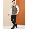 Lars Amadeus Men's Double Breasted Slim Fit Prom Sleeveless Waistcoat Suit Vest - 4 of 4