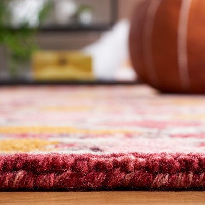 Handmade Red Wool Tufted 4' x 6' Rectangular Rug