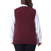 Agnes Orinda Women's Plus Size V Neck Knit Solid Classic Sleeveless Pullover Sweater Vest - 4 of 4