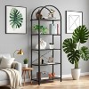 Bookshelf 5 Tier,Arched Display Racks,Tall Shelf for CDs/Books, Modern Storage Rack Shelf Large Wood Book Shelf for Bedroom, Living Room, Home Office - 3 of 4