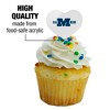 Millikin University Secondary Logo Heart Love Cupcake Picks Toppers Decoration Set of 6 - 3 of 4