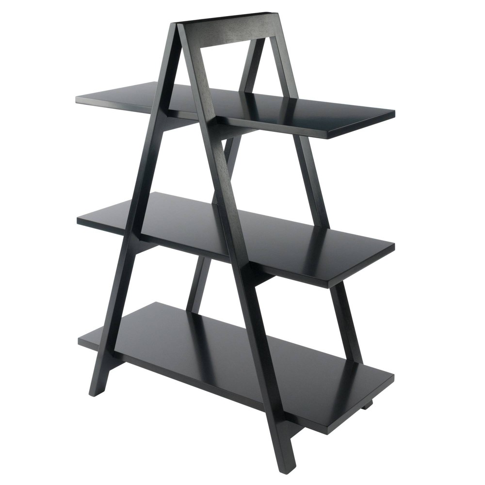 Photos - Garden & Outdoor Decoration 38.39" Aaron A Frame Shelf - Black - Winsome: Lacquered Wood Composite, 3-Tier Storage, Metal Hardware