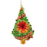 Huras Oh Tannenbaum Reflector  -  1 Glass Ornament 6.00 Inches -  Ornament Christmas Tree  -  Hf208  -  Glass  -  Red