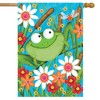 Froggy Fun Summer House Flag Floral 28" x 40" Briarwood Lane - 2 of 4