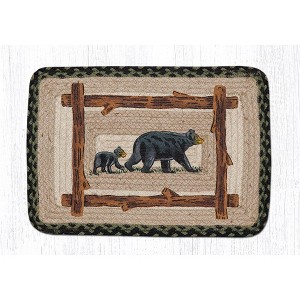 Earth Rugs Mama & Baby Bear Printed Placemat 13"x19" – Rustic Farmhouse Table Mat - 1 of 3